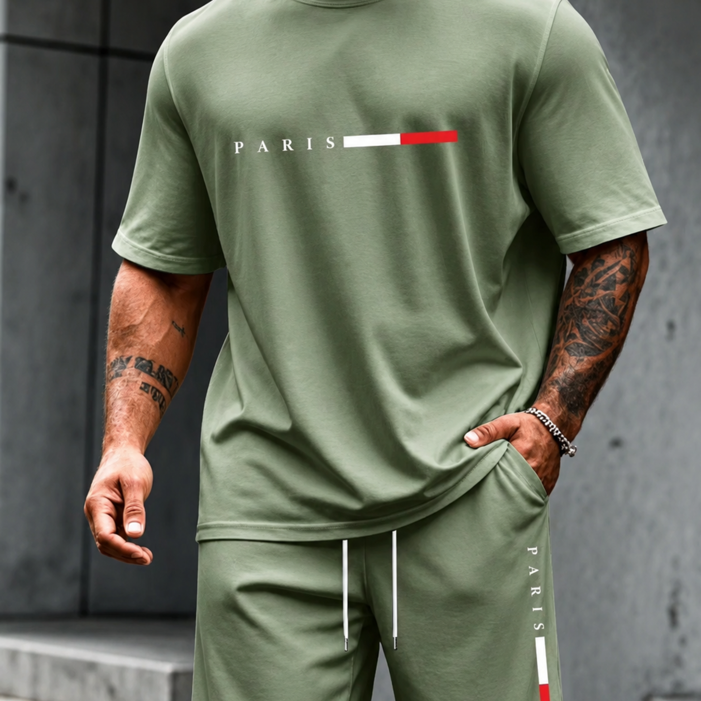 PARIS Luxury Streetwear Set – Premium Oversized T-Shirt & Shorts for Men