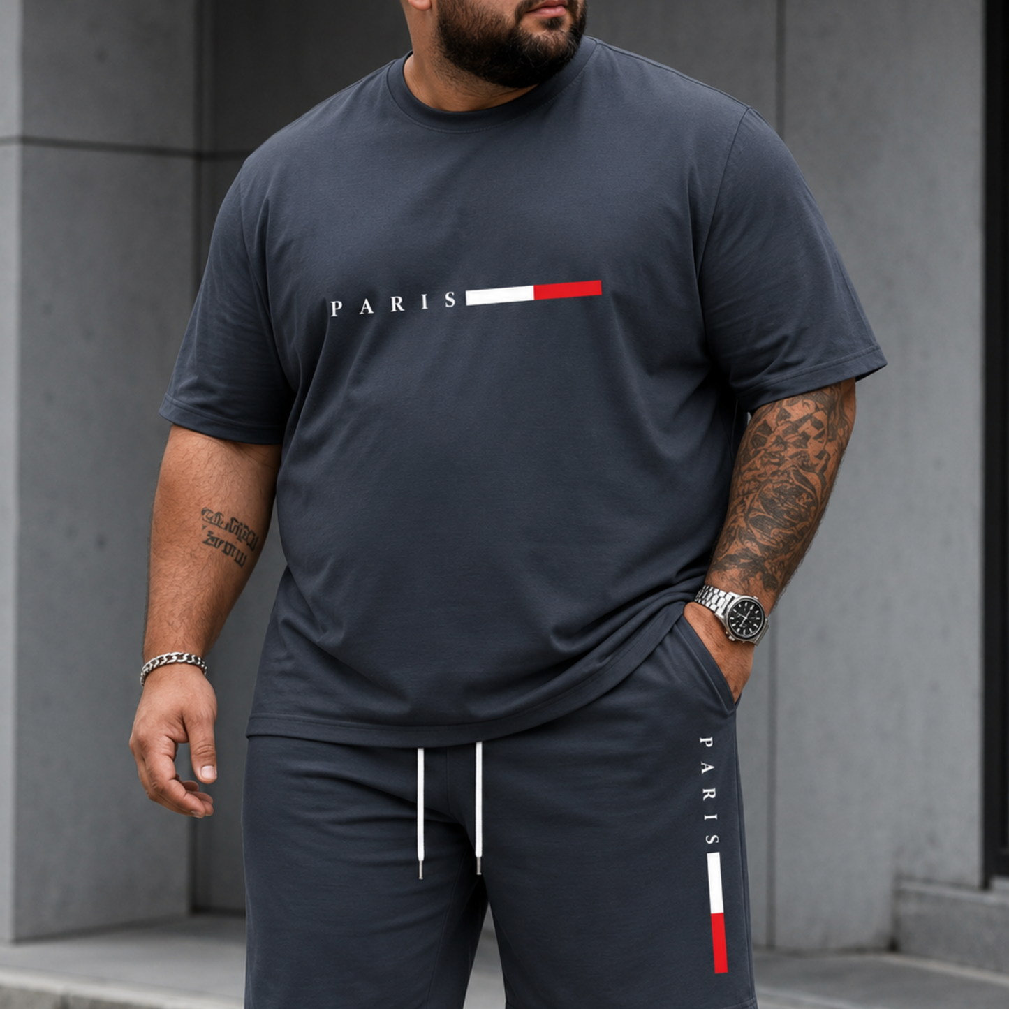 PARIS Luxury Streetwear Set – Premium Oversized T-Shirt & Shorts for Men