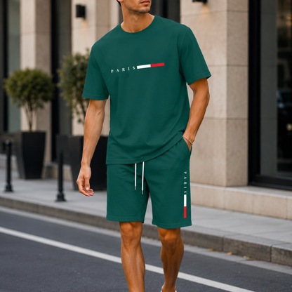 PARIS Luxury Streetwear Set – Premium Oversized T-Shirt & Shorts for Men
