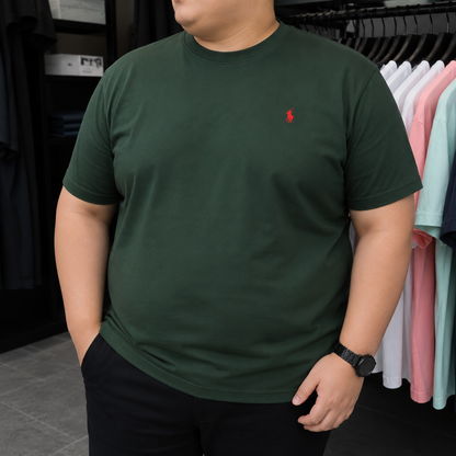 High-End Men's Tee – 100% Cotton Luxury Streetwear with Signature Pony Embroidery