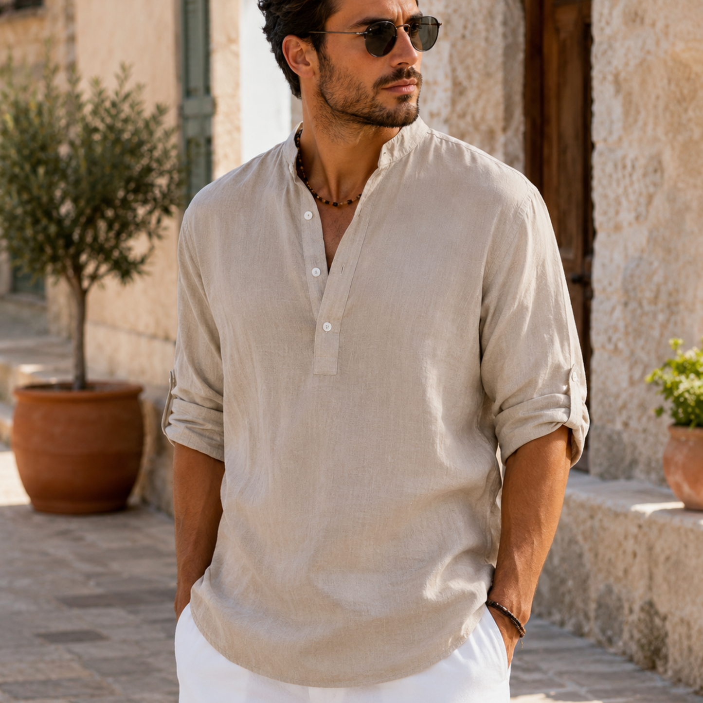 Men’s Premium Linen Shirt – Lightweight Casual Luxury Beachwear