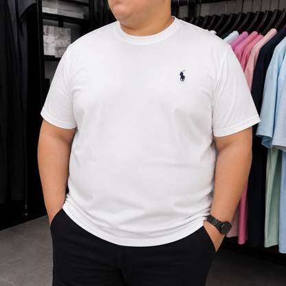 High-End Men's Tee – 100% Cotton Luxury Streetwear with Signature Pony Embroidery